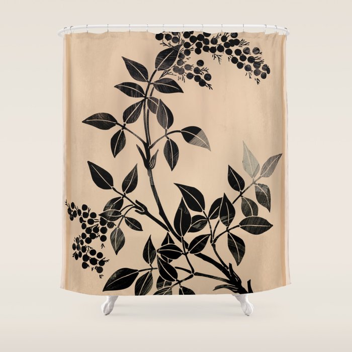 Abstract Art Minimal Plant 5 Shower Curtain
