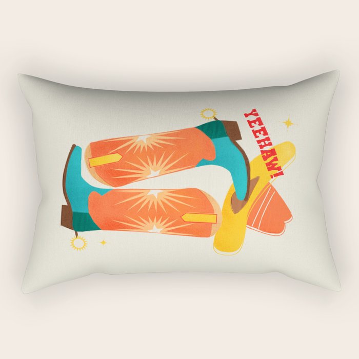 Yeehaw! Bright Cowboy Boots Rectangular Pillow
