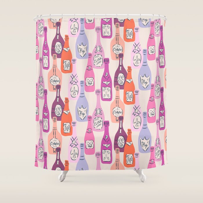 Champagne Bottles On Shelf Shower Curtain