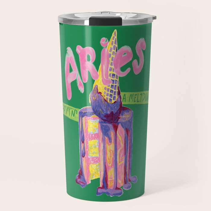 Aries Dessert In Kelly Green & Pink Travel Mug