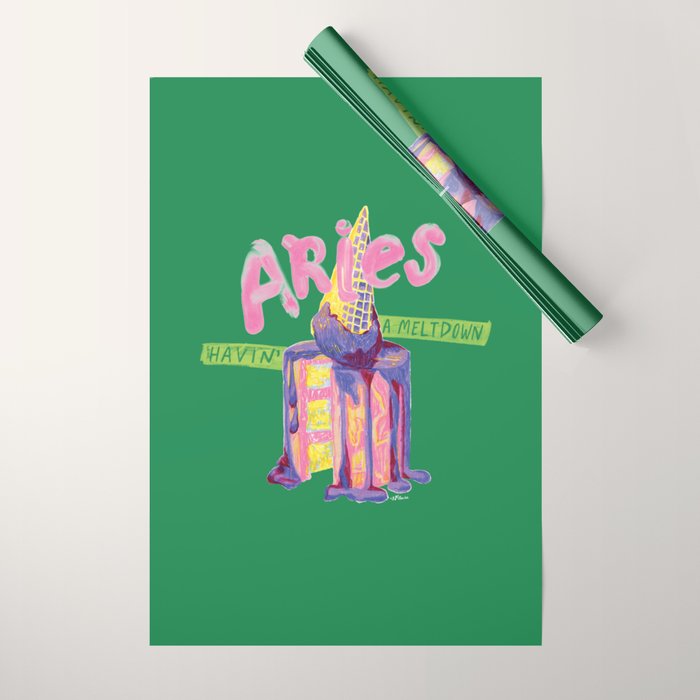 Aries Dessert In Kelly Green & Pink Wrapping Paper