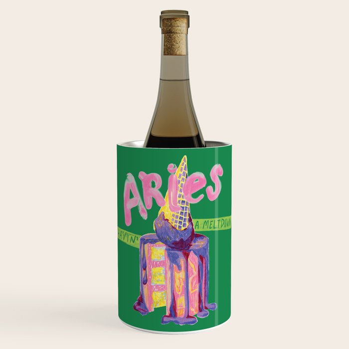 Aries Dessert In Kelly Green & Pink Wine Chiller