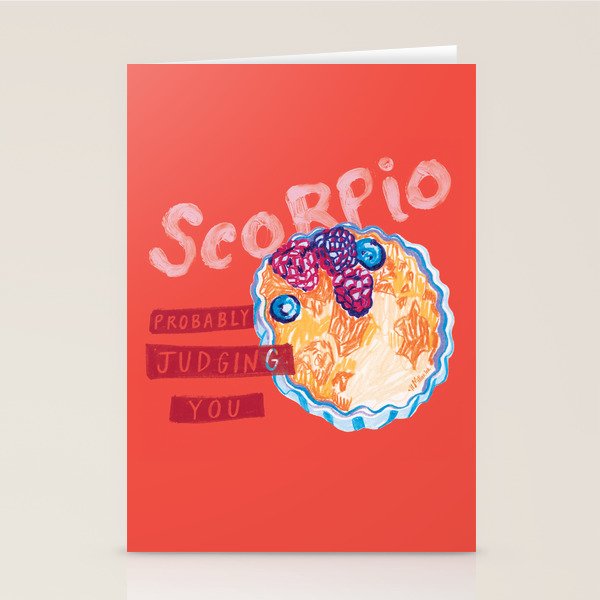 Scorpio Mood In Tomato Red | Zodiac Series Stationery Card