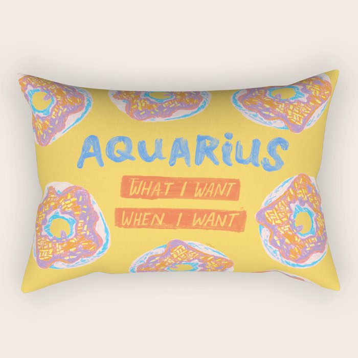 Aquarius Confidence In Buttercup Yellow | Zodiac Series Rectangular Pillow
