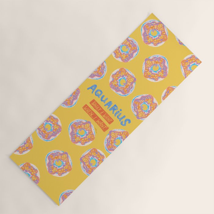 Aquarius Confidence In Buttercup Yellow | Zodiac Series Yoga Mat