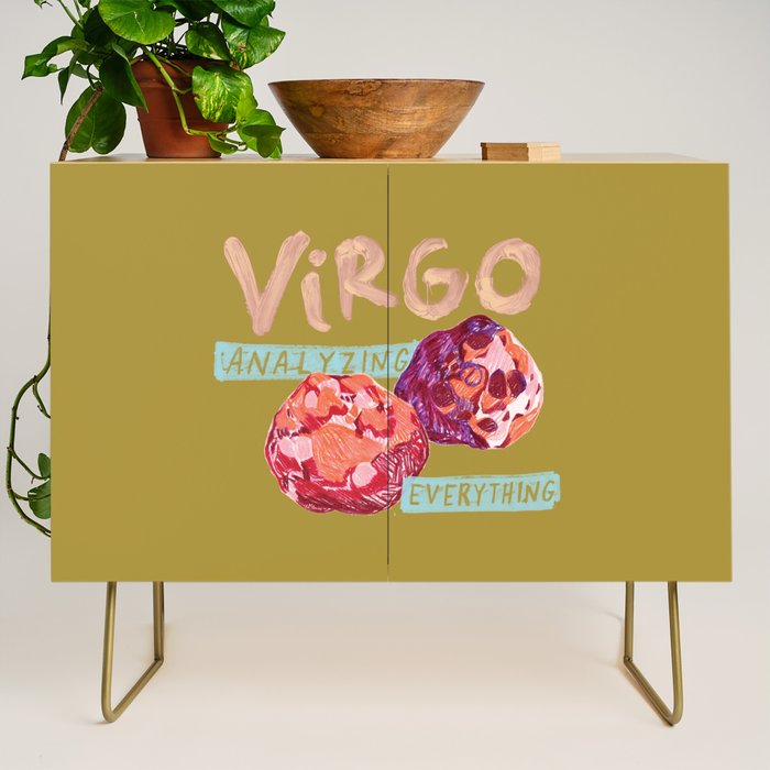 Virgo Perfection In Mustard Yellow | Zodiac Series Credenza