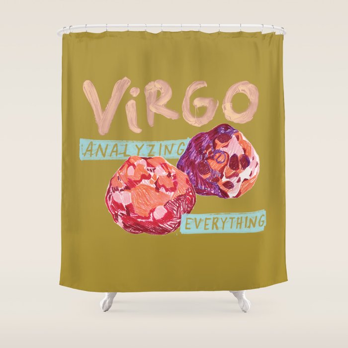 Virgo Perfection In Mustard Yellow | Zodiac Series Shower Curtain