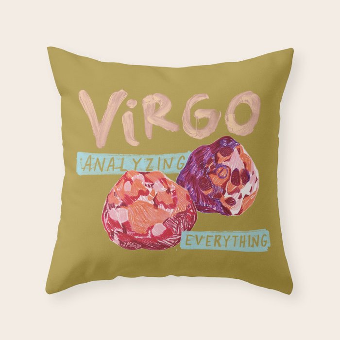 Virgo Perfection In Mustard Yellow | Zodiac Series Throw Pillow