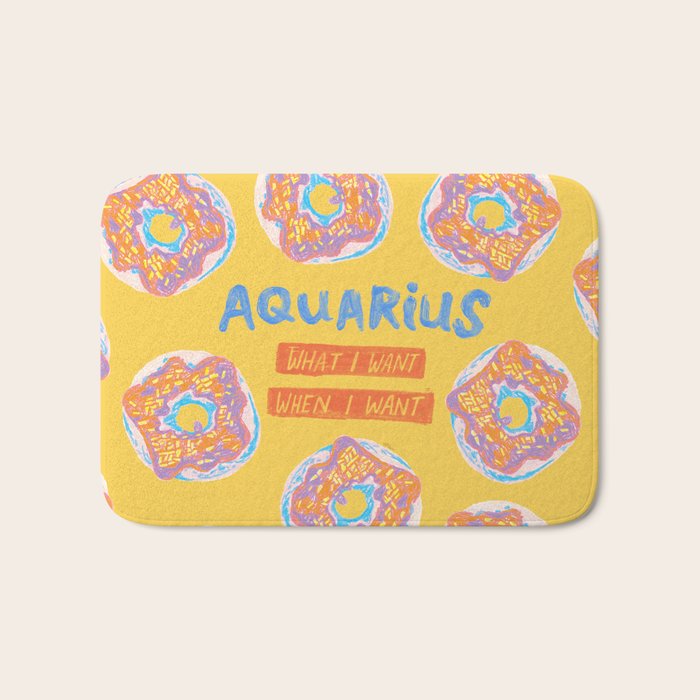 Aquarius Confidence In Buttercup Yellow | Zodiac Series Bath Mat