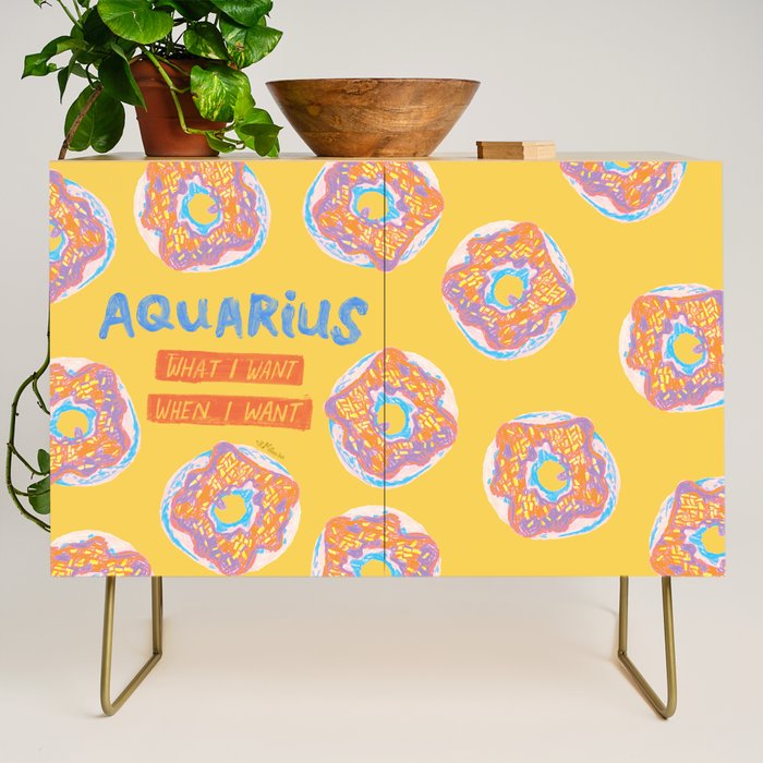 Aquarius Confidence In Buttercup Yellow | Zodiac Series Credenza
