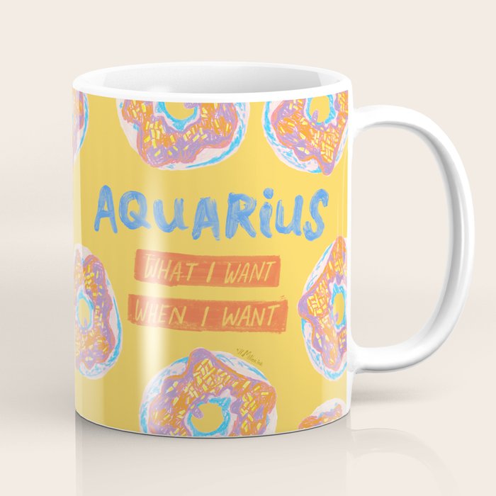 Aquarius Confidence In Buttercup Yellow | Zodiac Series Coffee Mug