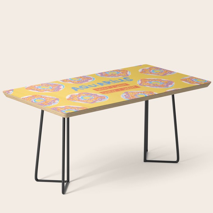 Aquarius Confidence In Buttercup Yellow | Zodiac Series Coffee Table
