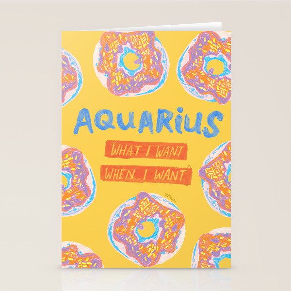 Aquarius Confidence In Buttercup Yellow | Zodiac Series Stationery Card