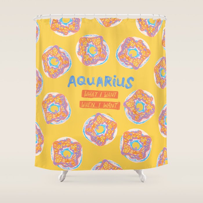 Aquarius Confidence In Buttercup Yellow | Zodiac Series Shower Curtain