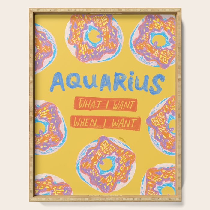 Aquarius Confidence In Buttercup Yellow | Zodiac Series Serving Tray