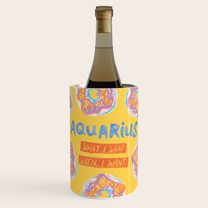 Aquarius Confidence In Buttercup Yellow | Zodiac Series Wine Chiller