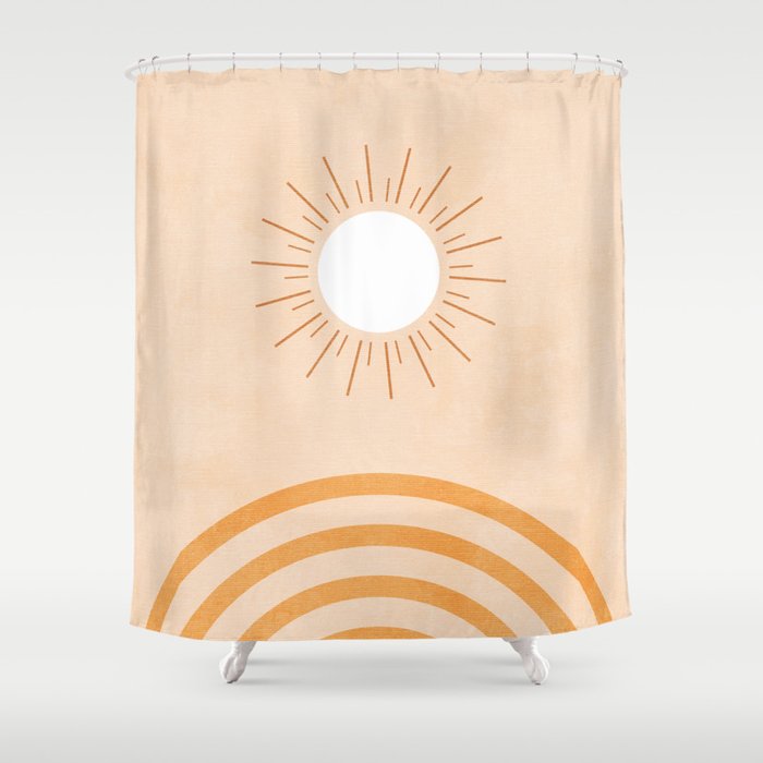 Shapes Geometry Sun Minimal Abstract Shower Curtain