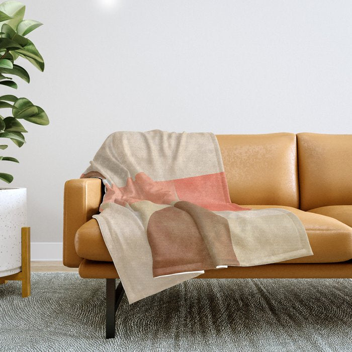 Mid Century Geometric Abstract 6 Throw Blanket