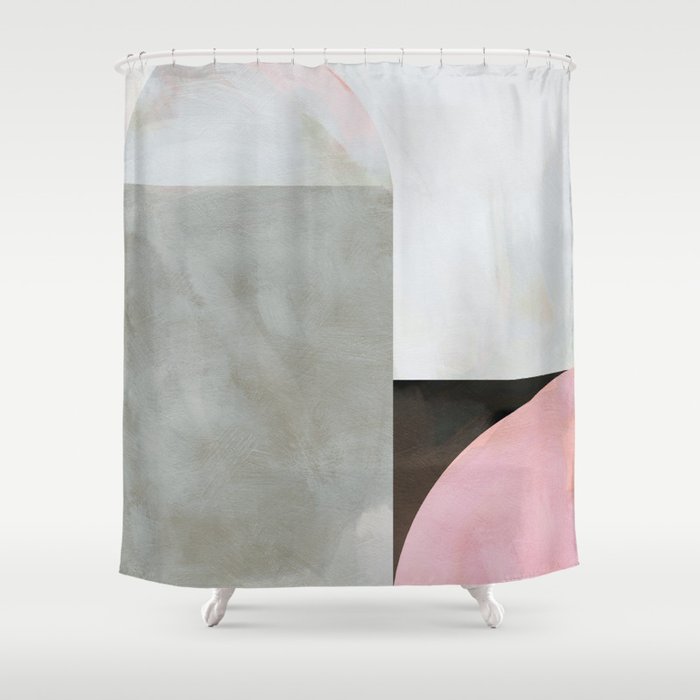Mid Century Scandi Winter Painted Shower Curtain