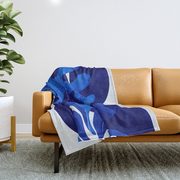 Matisse Geometric Shapes In Blue Hues Throw Blanket