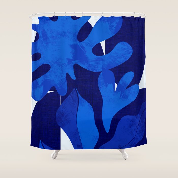 Matisse Geometric Shapes In Blue Hues Shower Curtain
