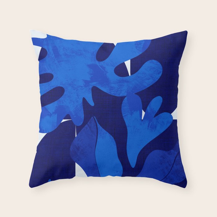 Matisse Geometric Shapes In Blue Hues Throw Pillow
