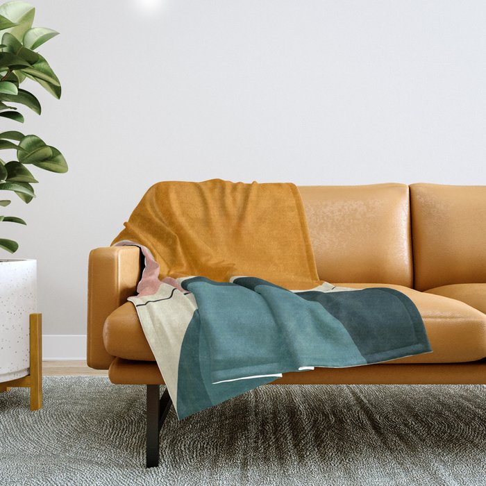 Shapes Geometric Minimal Painting Abstract Throw Blanket