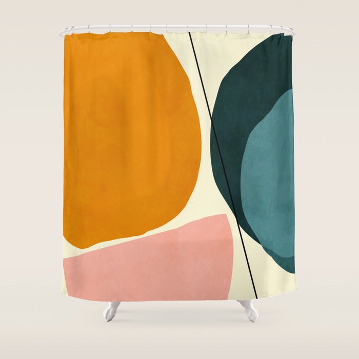 Shapes Geometric Minimal Painting Abstract Shower Curtain