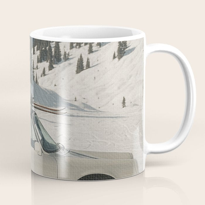 Vintage Apres Ski Alpine Mountains Classic Car  Coffee Mug