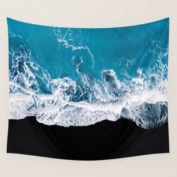 Minimalism Is Waves In Iceland  - Landscape Photography Wall Tapestry