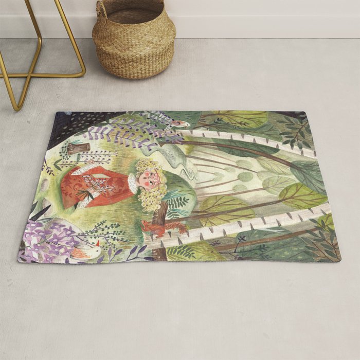 Kids Fairytale Folktale The Forest Of Lilacs  Rug