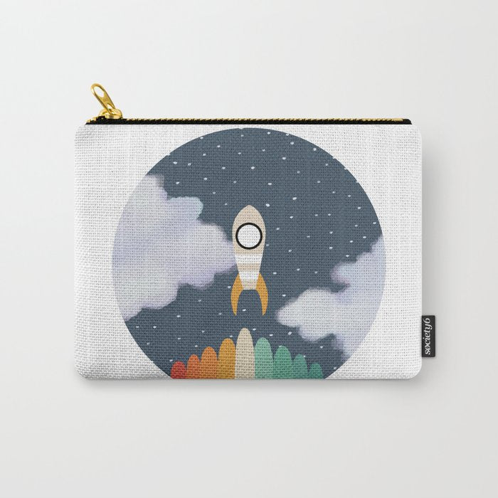 Space Rocket Print, Galaxy Outer Space Pattern Carry All Pouch