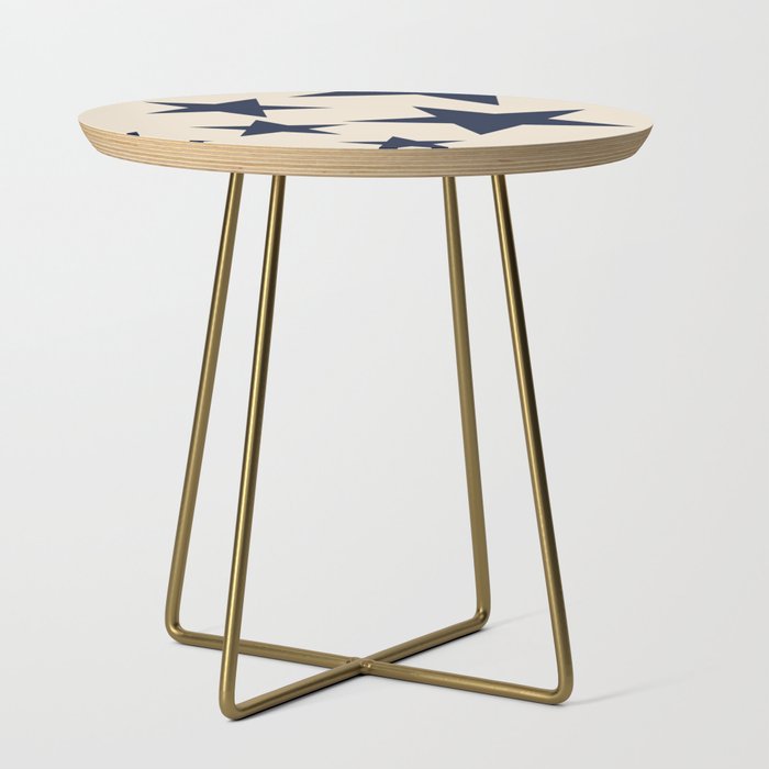Navy & Light Beige Big Ol' Stars Side Table