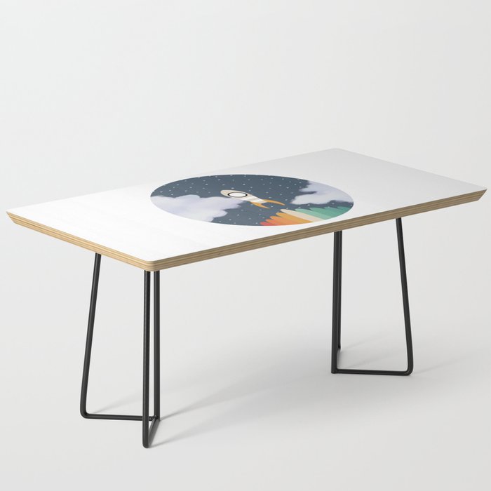 Space Rocket Print, Galaxy Outer Space Pattern Coffee Table