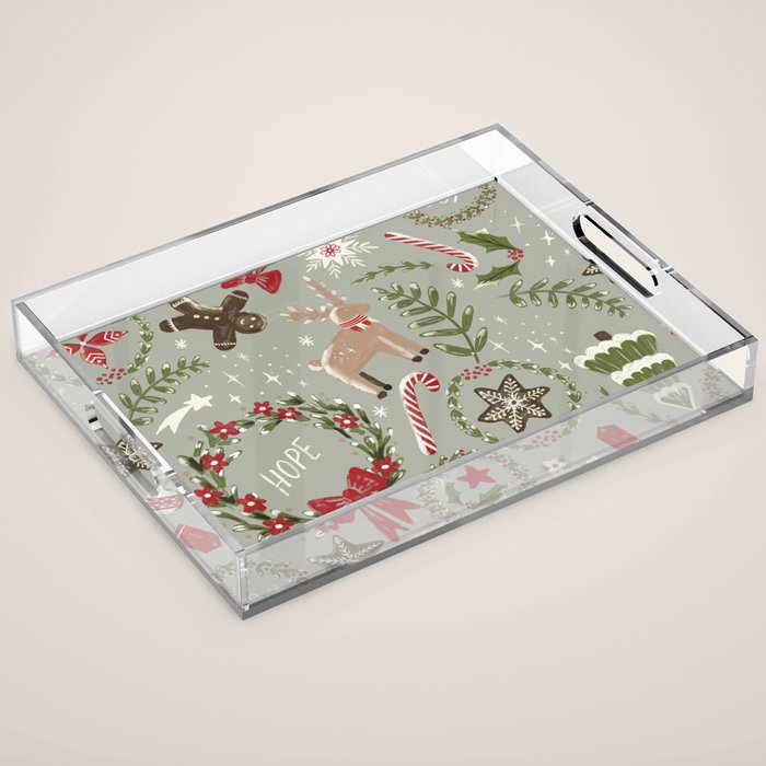 Magical Christmas - Sage Green Acrylic Tray