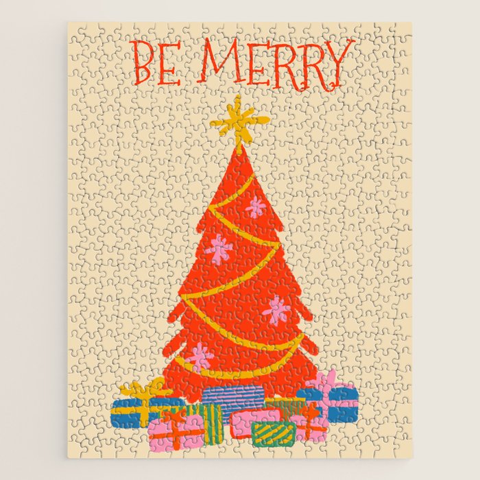 Be Merry Cute And Colorful Christmas Jigsaw Puzzle