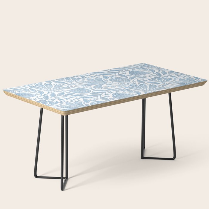 French Country Fig Garden In Blue Coffee Table