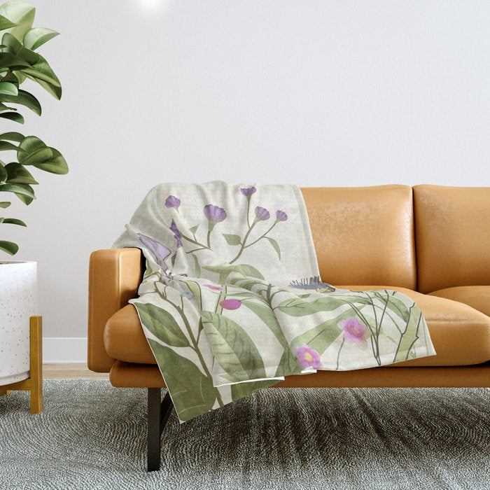 Little Blooming Wildflowers Throw Blanket