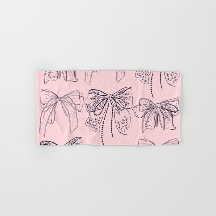 Romantic Lace Bows Pink Pattern Bath Towel
