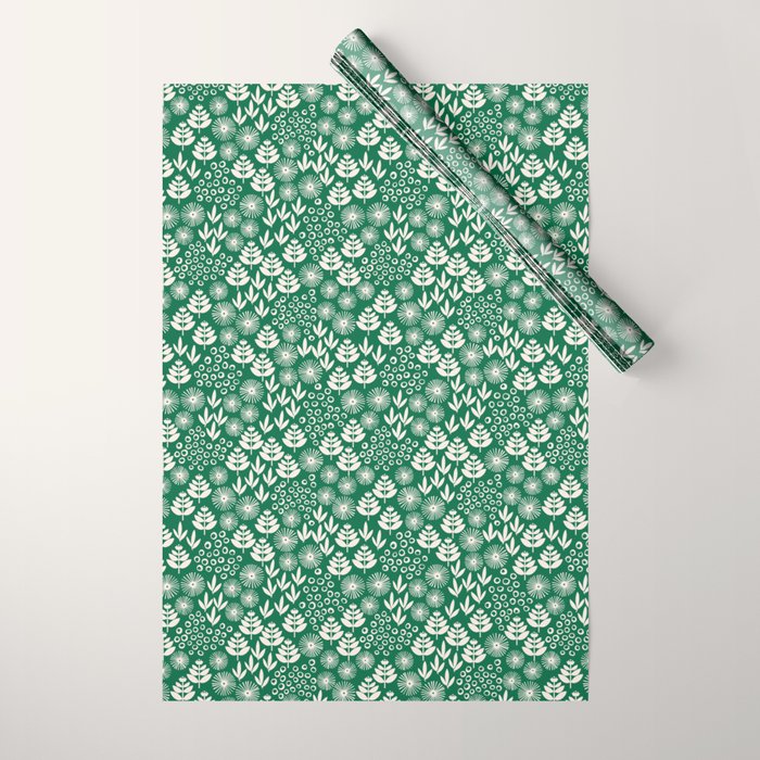 Retro Forest Flora Pattern Wrapping Paper