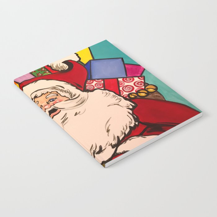 Santa Claus With Boxes Of Presents Notebook
