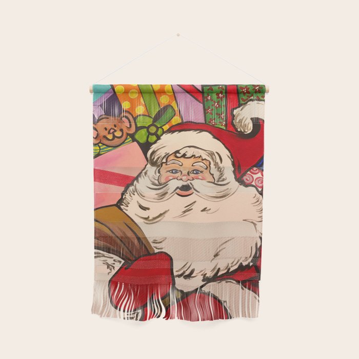 Santa Claus With Boxes Of Presents Wall Hanging