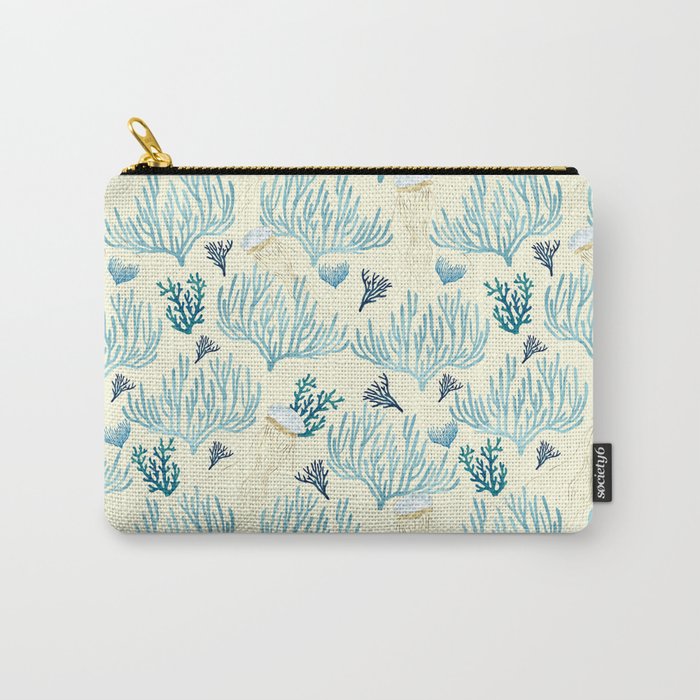 Jellyfish And Coral-Yellow Carry All Pouch