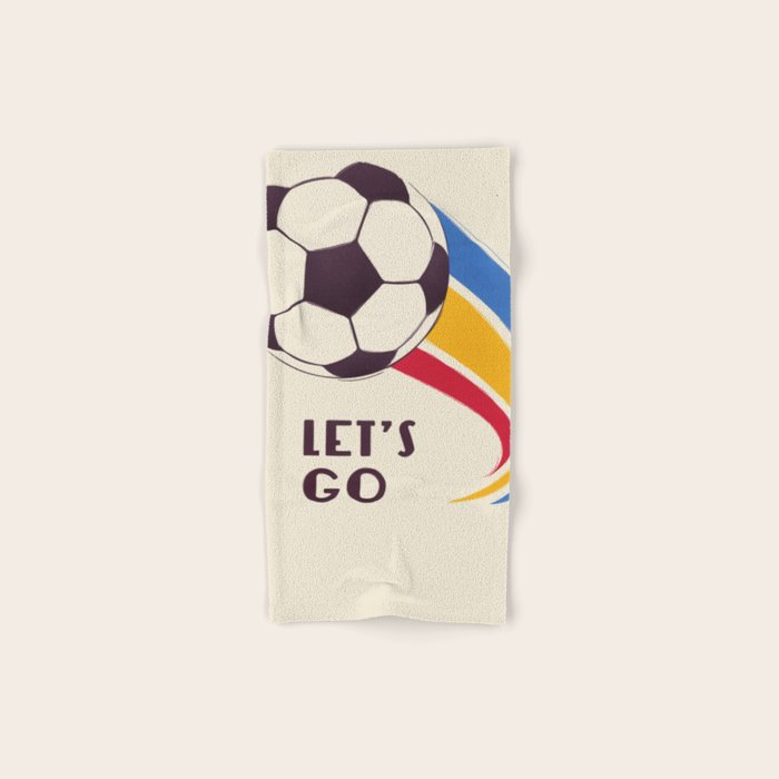 Let'S Go - Soccer Illustration Bath Towel