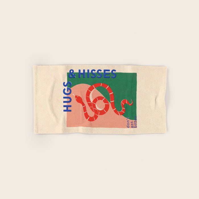 Vintage Snake, Retro Illustration And Typography  Bath Towel