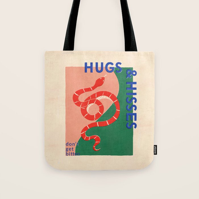 Vintage Snake, Retro Illustration And Typography  Tote Bag