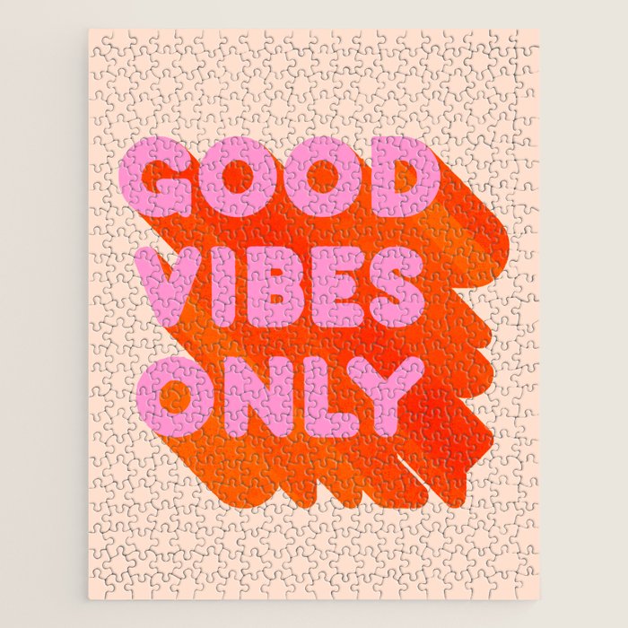 Good Vibes Only - Neon Colors Jigsaw Puzzle
