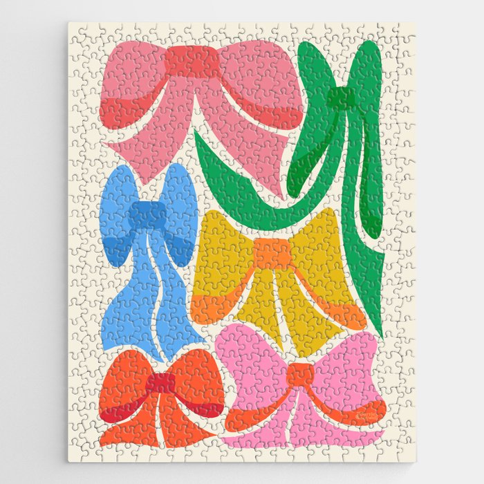 Rainbows - Bright Multi Retro Rainbow Bows Jigsaw Puzzle