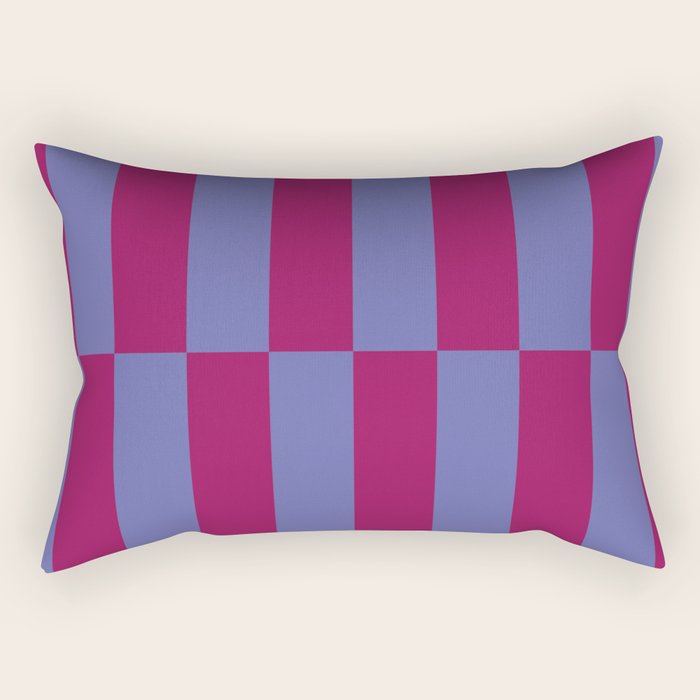 Strippy - Dark Orchid And Peri Rectangular Pillow