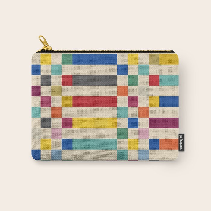 Modern Playful Checkered Abstract Carry All Pouch